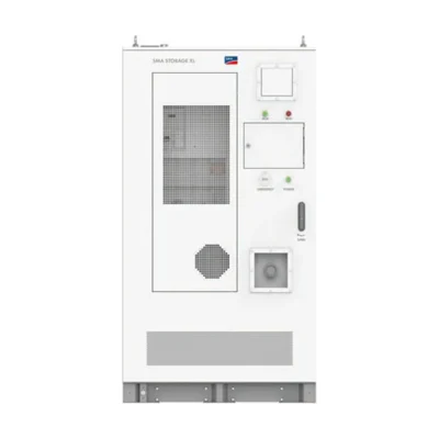 Batterie SMA Storage XL Outdoor, armoire extérieure blanche avec grille de ventilation et voyants
