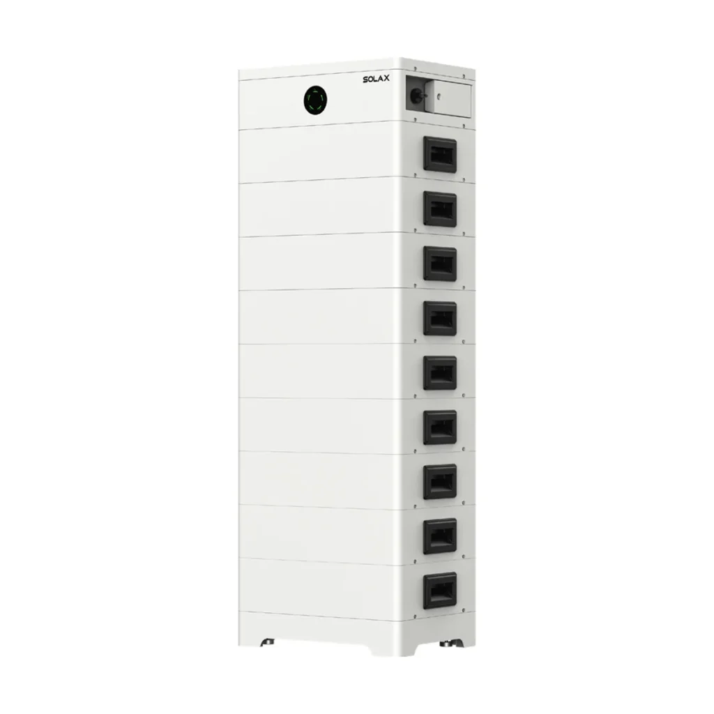 Batterie SolaX T-BAT S2.5, tour blanche de modules empilés avec BMS en haut
