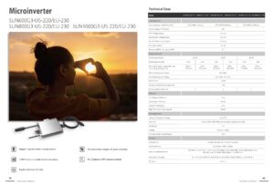 Fiche technique Micro-onduleur Deye SUN600G3-EU-230 600 W pour deux panneaux