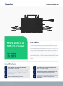 Fiche technique Micro-onduleur triphasé Hoymiles HMT-4T 1 600 à 2 000 VA pour quatre panneaux