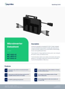 Fiche technique Micro-onduleur triphasé Hoymiles MIT-5000-8T 5 000 VA pour huit panneaux