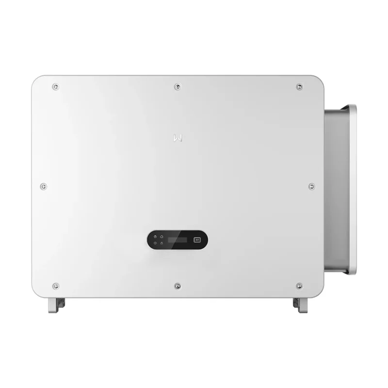 Onduleur GoodWe GT 150 kW triphasé, boîtier blanc large avec afficheur et ailettes de refroidissement