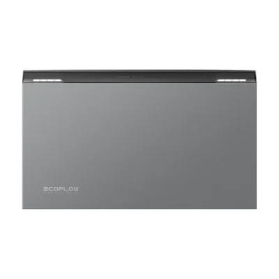 Onduleur hybride EcoFlow OCEAN 2 Plus, boîtier gris de 680 × 203 × 406,5 mm à bandeau lumineux et logo EcoFlow