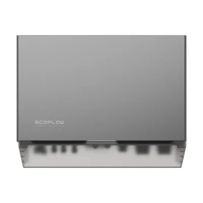 Onduleur hybride EcoFlow PowerOcean triphasé vu de face, boîtier gris anthracite plat à pose murale
