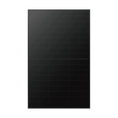 Panneau solaire LONGi EcoLife LR7-54HVBB tout noir, face avant uniforme sans rubans et cadre noir