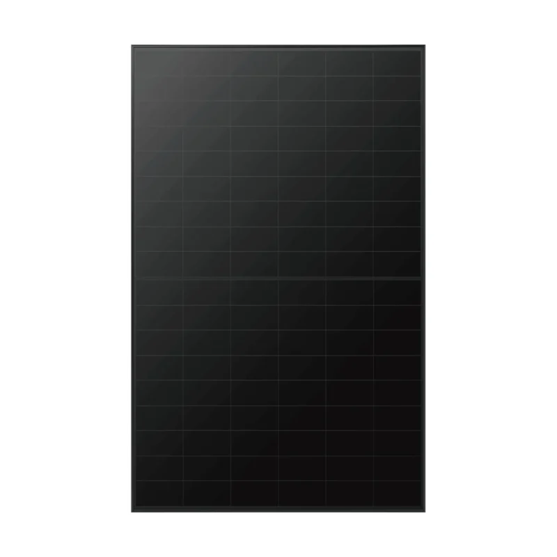 Panneau solaire LONGi EcoLife LR7-54HVBB tout noir, face avant uniforme sans rubans et cadre noir