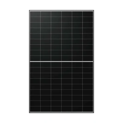 Panneau solaire LONGi LR7-54HTH Explorer vu de face, cellules sombres et cadre noir