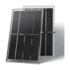 Panneau solaire Trina Honey bi-verre translucide à cadre argent, vu de face et de dos