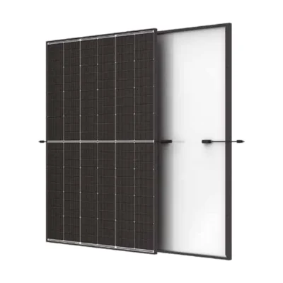 Panneau solaire Trina Vertex S+ Shield à cadre noir, face avant et face arrière claire